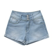 MPWEGNP Jean Shorts Womens Women Low Waisted Washed Solid Short Mini Jeans Denim Pants Shorts Ripped