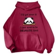 thumbnail image 1 of MPWEGNP Oversized Sweatshirt for Women Hoodie Teen Girls Cute Panda Letter Graphic Drawstring Hooded Sweatshirts I'Ll Get Over It Comfort Hoodies Cat Weekend Red 5XL, 1 of 3