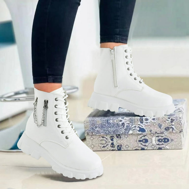 Ladies white sales boots uk