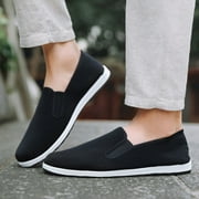 MPWEGNP Shoes Men Outdoor Solid Color Slip-On Sports Breathable Lazy Leisure Mens (Black 9.5)