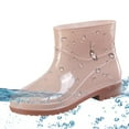 thumbnail image 1 of MPWEGNP Short Rain Boots for Womens Ankle Waterproof Rainboot Slip on Boot Rubber Outside Work (Khaki 7.5), 1 of 7