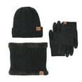 MPWEGNP Winter Hat Scarf Gloves Set Fleece Warm Knit Neck Warmer Wool