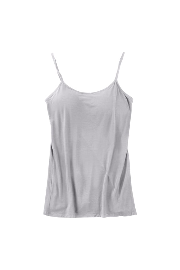 Womens Camisole with Frame Bra Stretch Adjustable Spaghetti Strap Tank Tops Basic Layer