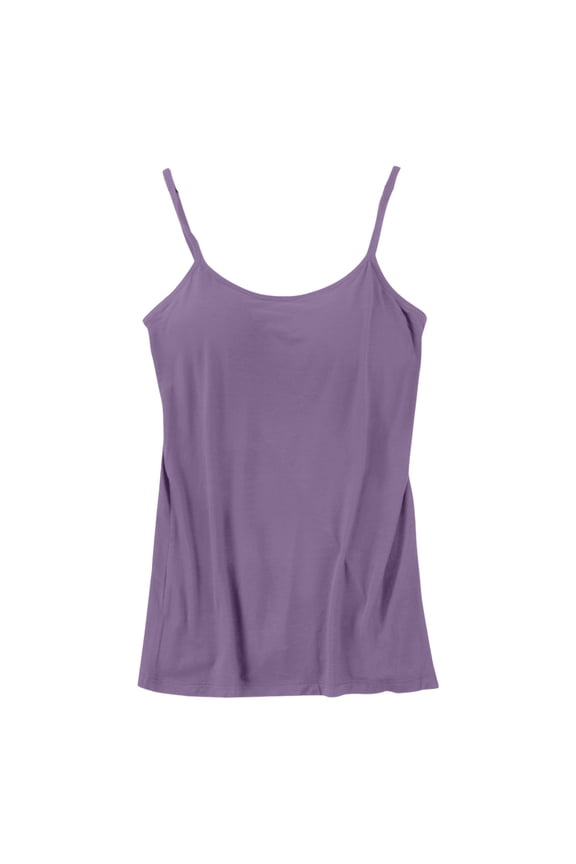 Womens Camisole with Frame Bra Stretch Adjustable Spaghetti Strap Tank Tops Basic Layer