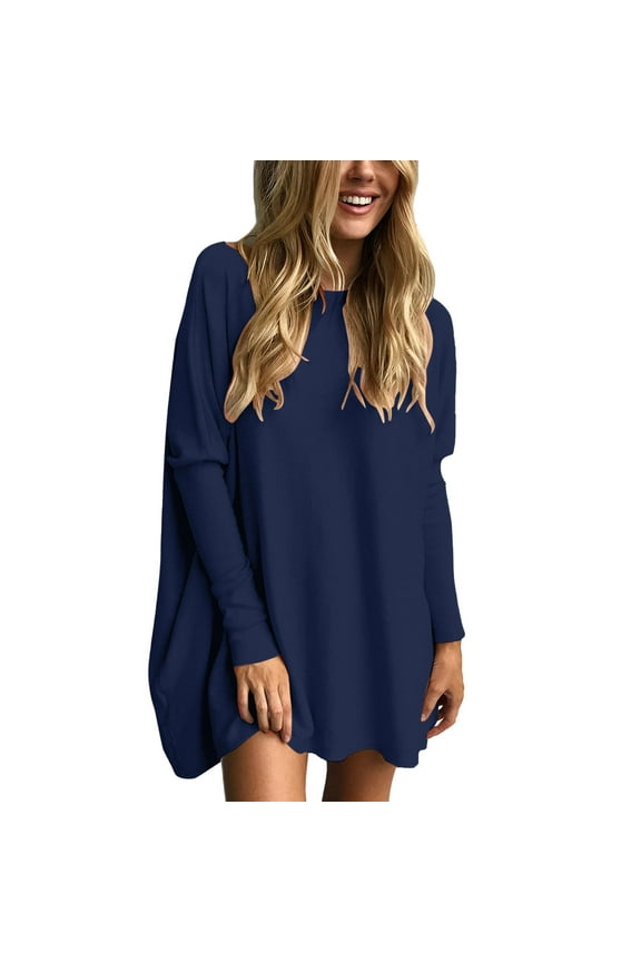 Long Sweaters Oversized T Shirts For Women Tunic Tops To Wear With Leggings Long Sleeve Fall Sweaters Dressy Tunic Sweaters Sweaters For Women Blue