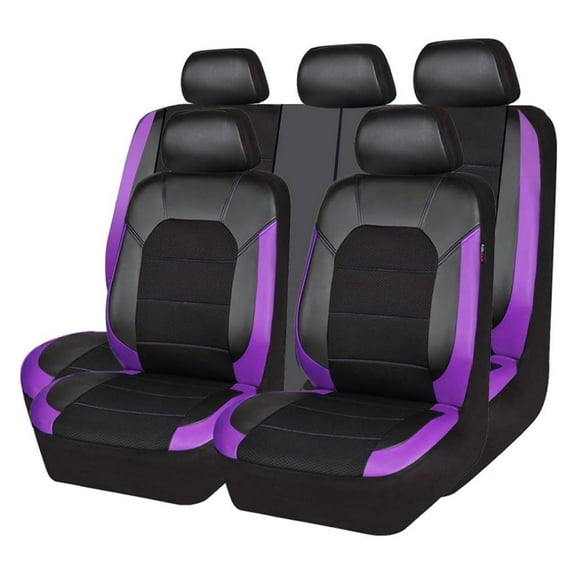 MPXBM Car Seat Cover for Buick Encore 1.Generation 2013 2014 2015 2016 2017 2018 2019, 9pcs Front Rear Full Surround Leather Seat Cover Sets Interior Protector Accessories,(Purple)(normal)