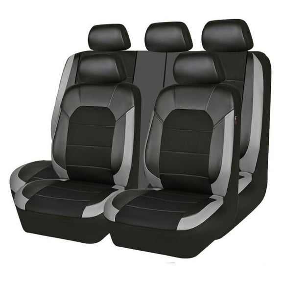 MPXBM Car Seat Cover Sets for Jeep Commander 1. Generation 2006 2007 2008 Accessories, Full Set Seat Protectors Waterproof Anti-Scratch Wear-Resistant,Grey