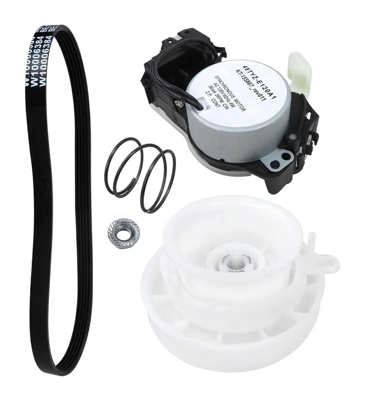 MPXBM W10913953 W10721967 W10006384 Washer Shift Actuator + Pulley Clutch Kit + Drive Belt Fit for Amana NTW4516FW1, NTW4516FW3, NTW4516FW2, NTW4519JW0, NTW4519JW1, NTW4605EW1