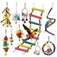 thumbnail image 1 of MQ 10 Packs Bird Swing Chewing Toys- Parrot Hammock Bell Toys Parrot Cage Toy Bird Perch with Wood Beads Hanging for Small Parakeets, Cockatiels, Conures, Finches,Budgie,Parrots, Love Birds, 1 of 7