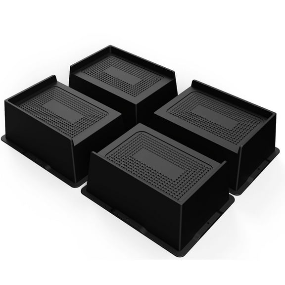 MQ Bed Risers 2 Inch Heavy Duty, Oversized Furnitures Risers 2 inch Support 6000 lbs, Bed Table Rising Blocks, Fits for Couch, Sofa, Chair, Furniture Lifts (Black 4 Pack, 2 inch)