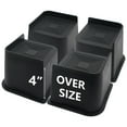 thumbnail image 1 of MQ Bed Risers 4 Inch 4 Pack Black Support 7000LBs, Oversized Furniture Risers for Dorm Beds Frame, Sofa, Desk, Couch, Chairs Legs, 1 of 11