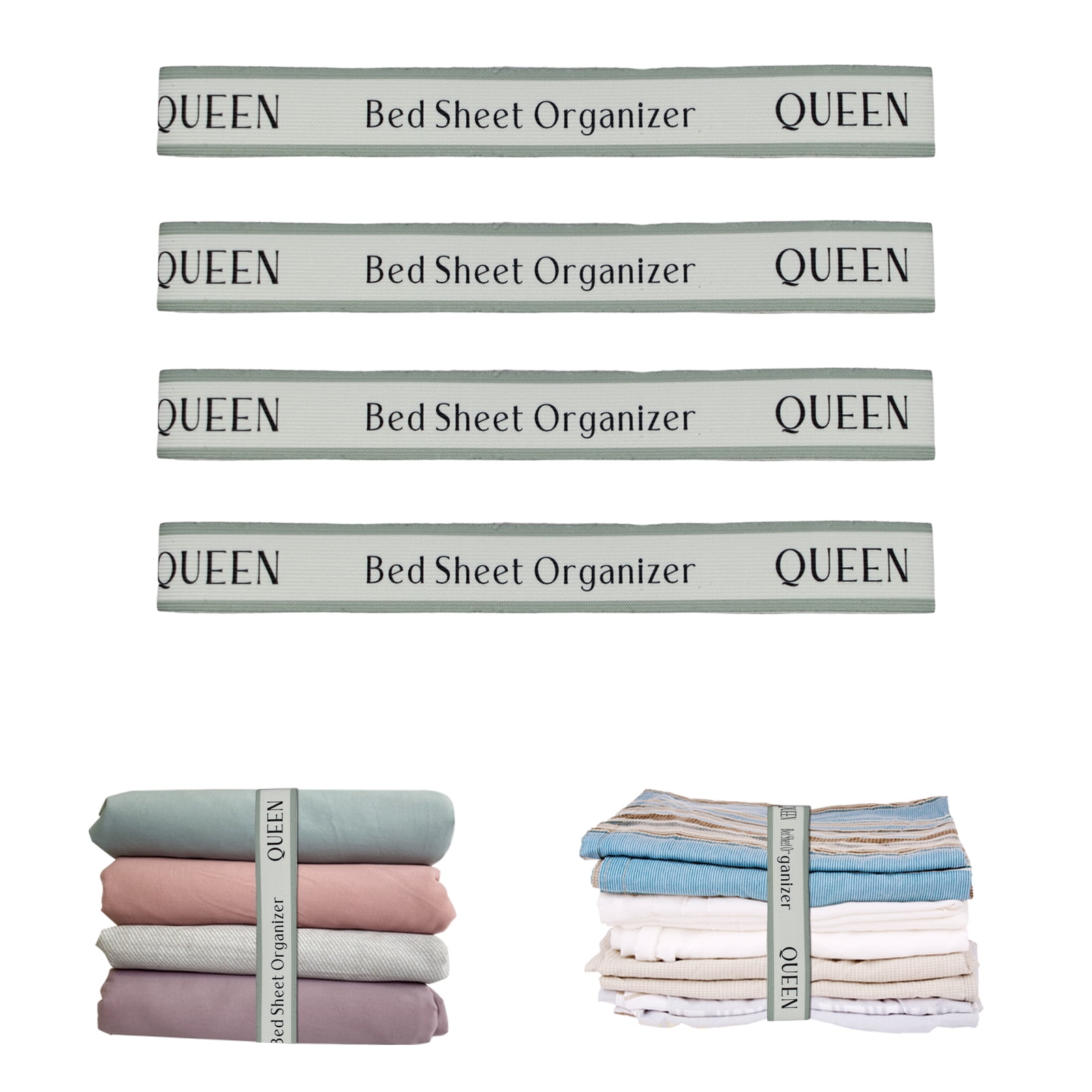  QLOUNI 12 Pieces Bed Sheet Organizer Bands Closet Organization  Sheet Straps Elastic Bed Sheet Storage Sheet Keepers Linen Labels Bedding  Bands for Wardrobe Dorm Laundry Room, Black : Home & Kitchen