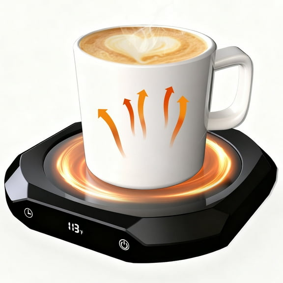 Black Mug Warmer, Coffee Warmer for Desk with 3 Temperature Settings (113°F/131°F/167°F), Cup Warmer for Tea, Milk with 1-12H Auto-off, Coffee, Tea and Milk Warmer for Office Home Desk Use