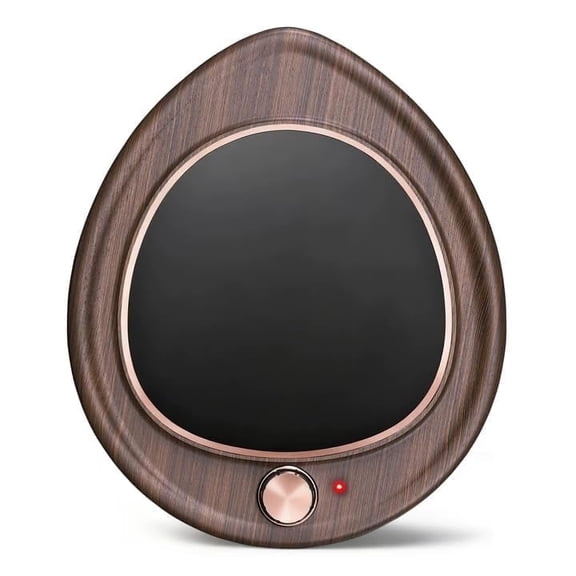 MQ Coffee Mug Warmer - Large Candle Warmer Plate, 2-Temp Setting (131℉ & 113℉) & Fast Heating, Elegant Desk Warmer for Coffee/Tea/Milk/Candle, Ideal Office Home Gift (Wood Grain)