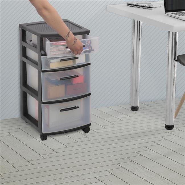 MQ Eclypse 4-Drawer Rolling Storage Cart, Black