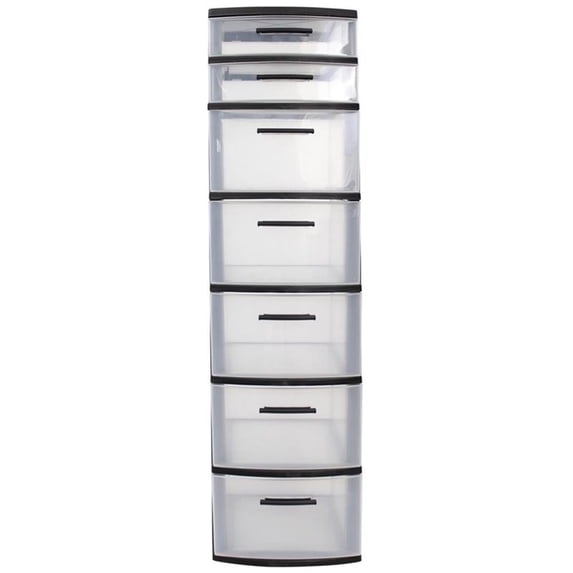 MQ Eclypse 7-Drawer Plastic Storage Unit, Black