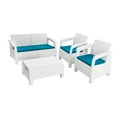 thumbnail image 1 of MQ Ferrara Stay 4-Piece Outdoor Loveseat Patio Conversation Set, White, 1 of 18