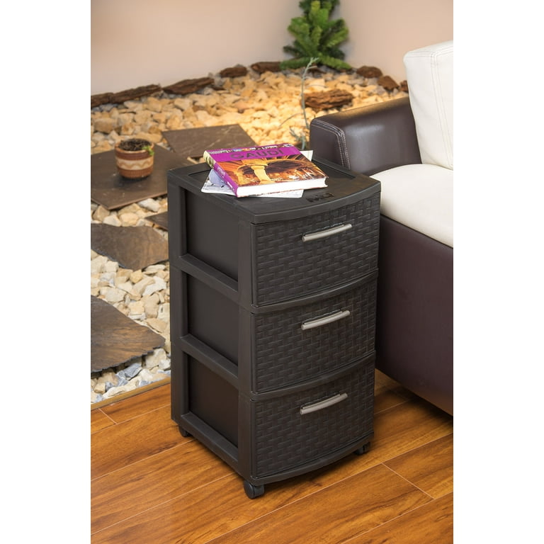 Rimax 2-shelf Rattan-look All-purpose Resin Storage Cabinet, Brown Rimax 2-shelf Rattan-look All-purpose Resin Storage Cabinet, Brown