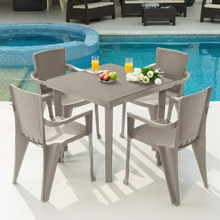 Hampton bay riverbrook shell white rectangular glass top aluminum outdoor patio dining table clearance