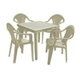 thumbnail image 1 of MQ Infinity PP Resin 5 - Piece Outdoor Patio Table and Chairs Set, Taupe, 1 of 10