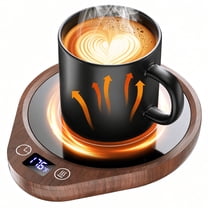MQ Wooden Coffee Mug Warmer, Cup Warmer with 3-TEM Settings, 2H-12H Auto Shut off Electric Cup Warmer with Digital Display for Desk Office Home Use, for Coffee/Milk/Tea/Beverage