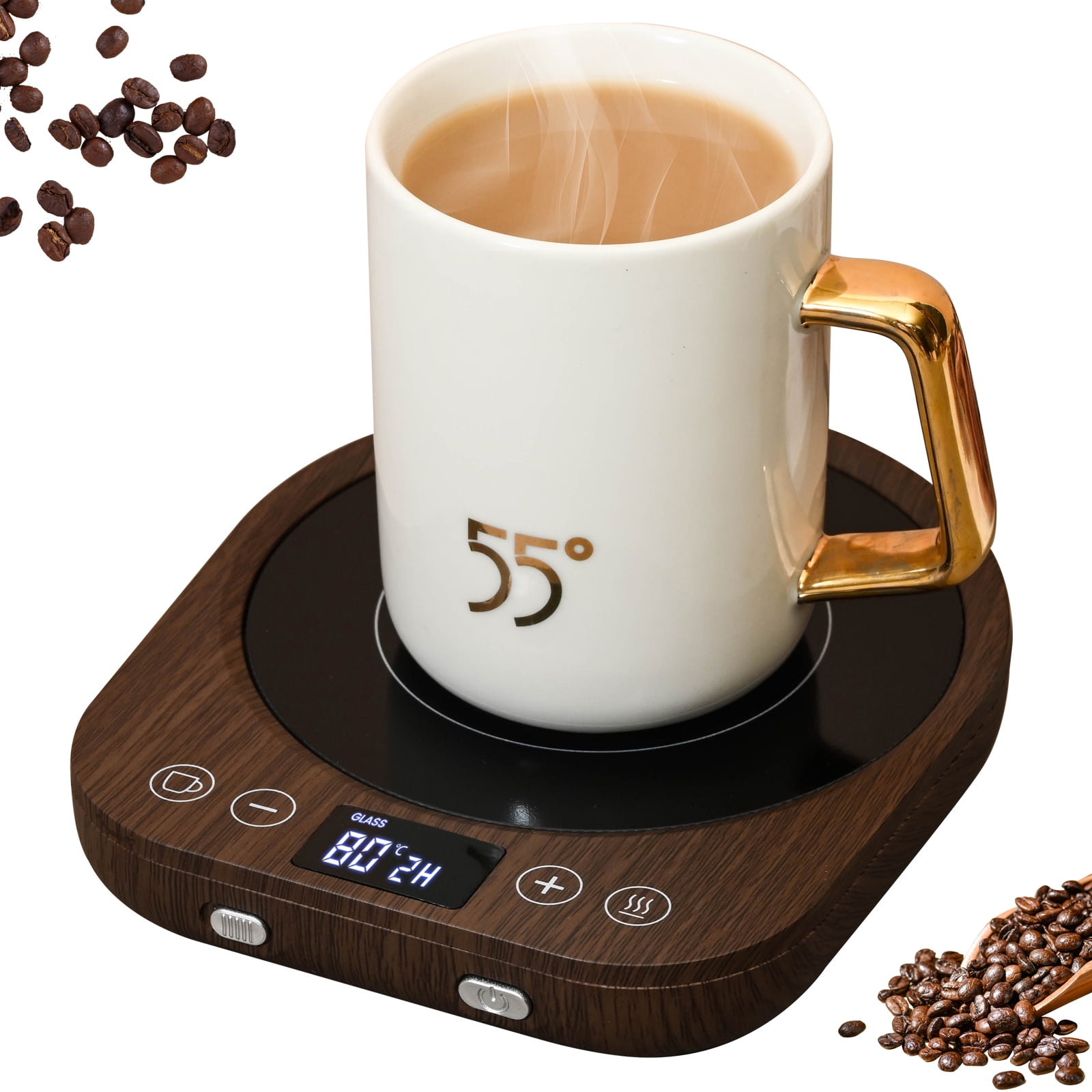 MQ Wooden Mug Warmer Electric 3 Temperature Settings Gravity