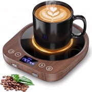 MQ Wooden Mug Warmer Electric, 3 Temperature Settings Gravity-Induction Coffee Warmer for Desk, Coffee Cup Warmer 1-9 Timer Auto Shut Off for Home & Office Cocoa,Tea, Water, Milk