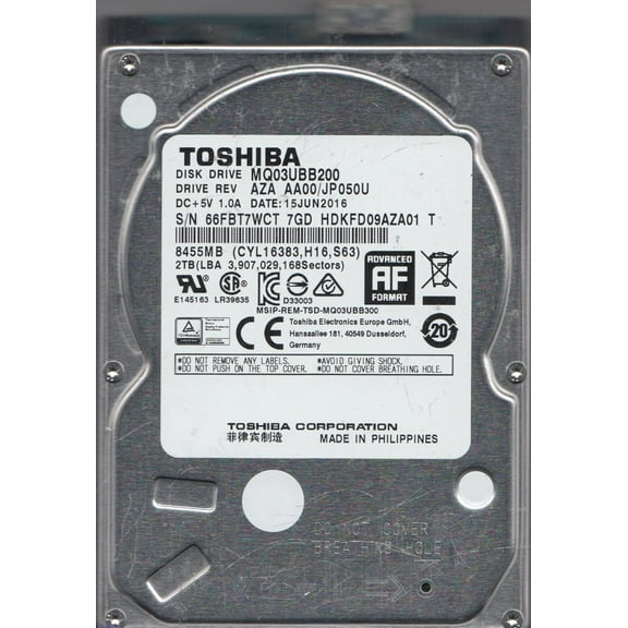 MQ03UBB200, AA00/JP050U, HDKFD09AZA01 T, Toshiba 2TB USB 2.5 Hard Drive