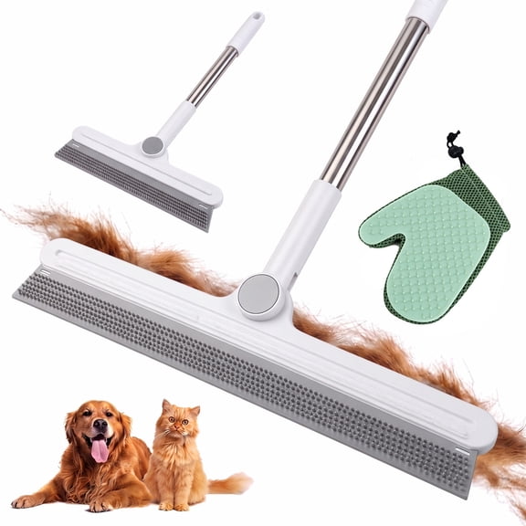 MQAAUP 3-in-1 Pet Hair Remover Kit for Cat & Dog,Pet Hair Removal Grooming Glove Carpet Rake for Clothes, Car Mats, Couch, Pet Bed, Furniture