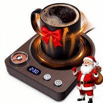 MQUPIN Mug Warmer,36W Coffee Mug Warmer for Desk with 9 Temp Settings,0.5-9H Timer & Memory Function,Smart Electric Beverage Warmer for Coffee, Tea,Milk,Candle, Wood