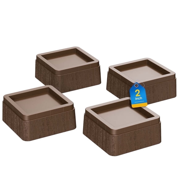 Bed Risers 2 Inch Heavy Duty, Furniture Risers Lifts Supports Up to 6,000 Lbs for Table, Desk Leg, Sofa, Couch 4 Pack