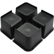MQHUAYU 4 Inch Bed Risers 4 Pack L-Shaped Heavy Duty 6000 Lbs Extra Large Plastic Furniture Risers for Dorm Bed Frames, Sofa, Desk, Couch & Chair Legs