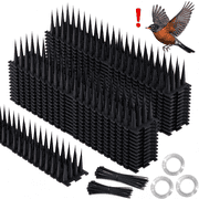MQHUAYU Bird Spikes, 24 Pack Pigeon Squirrel Raccoon Cat Crow Woodpecker Deterrent Spikes Outdoor for Roof Fence Window Balcony Patio, 16.77x5.59 Inches, Black