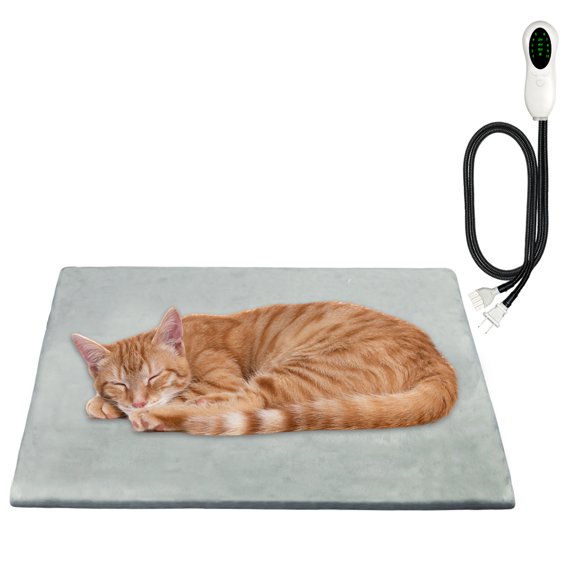 MQHUAYU Pet Heating Pad, Waterproof & Chew Resistant, 10 Temp Settings with Timer, 17.8*19.7 in for Dogs & Cats