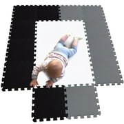 MQIAOHAM 18pcs (30×30×1CM/11.81×11.81×0.39inch per piece) children puzzle play mat squares foam tiles baby mats for floor childrens soft girl playmat boy interlocking carpet W301018-101104112