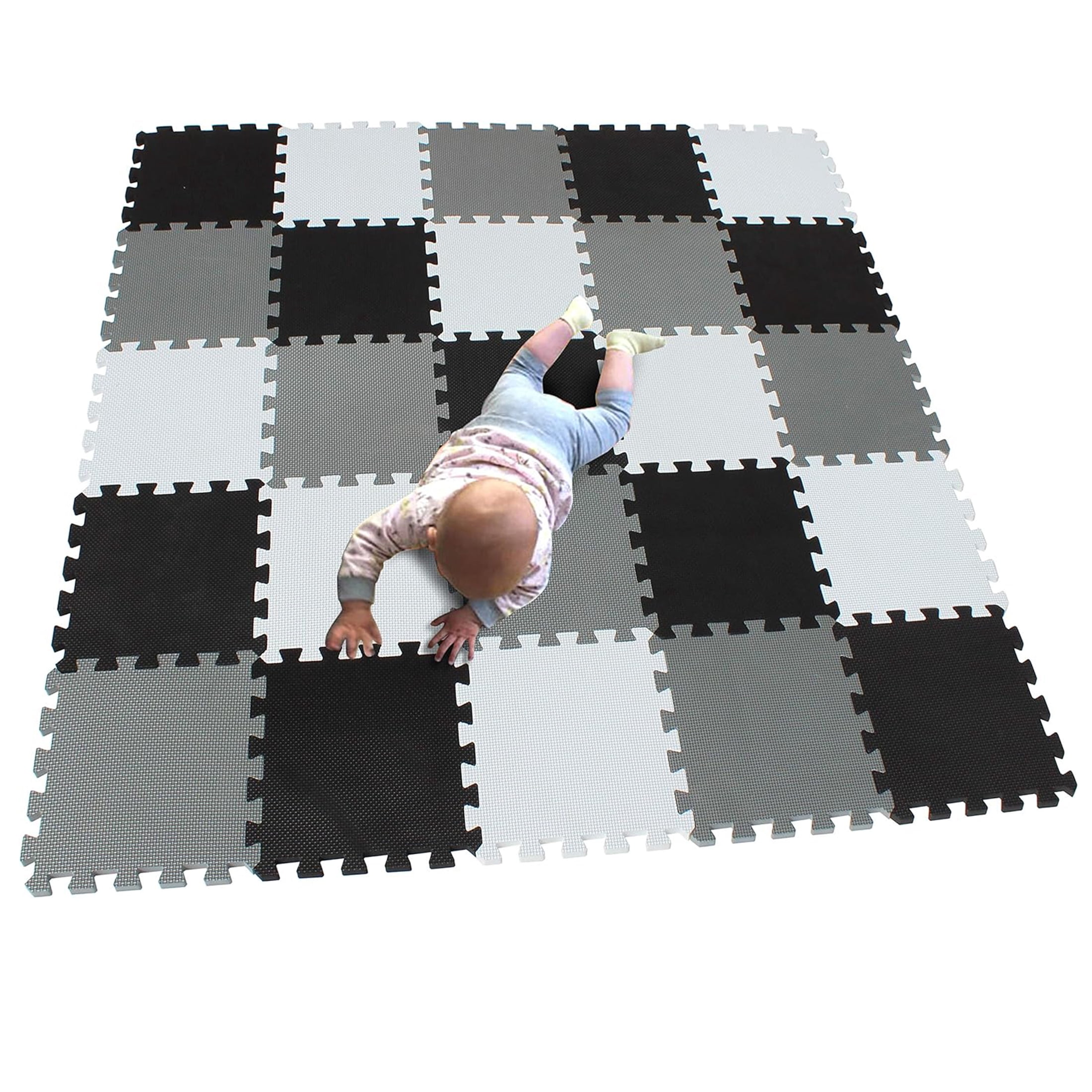 MQIAOHAM 25pcs (30×30×1CM/11.81×11.81×0.39inch per piece) children puzzle play mat squares foam tiles baby mats for floor childrens soft girl playmat boy interlocking carpet W301025-101104112