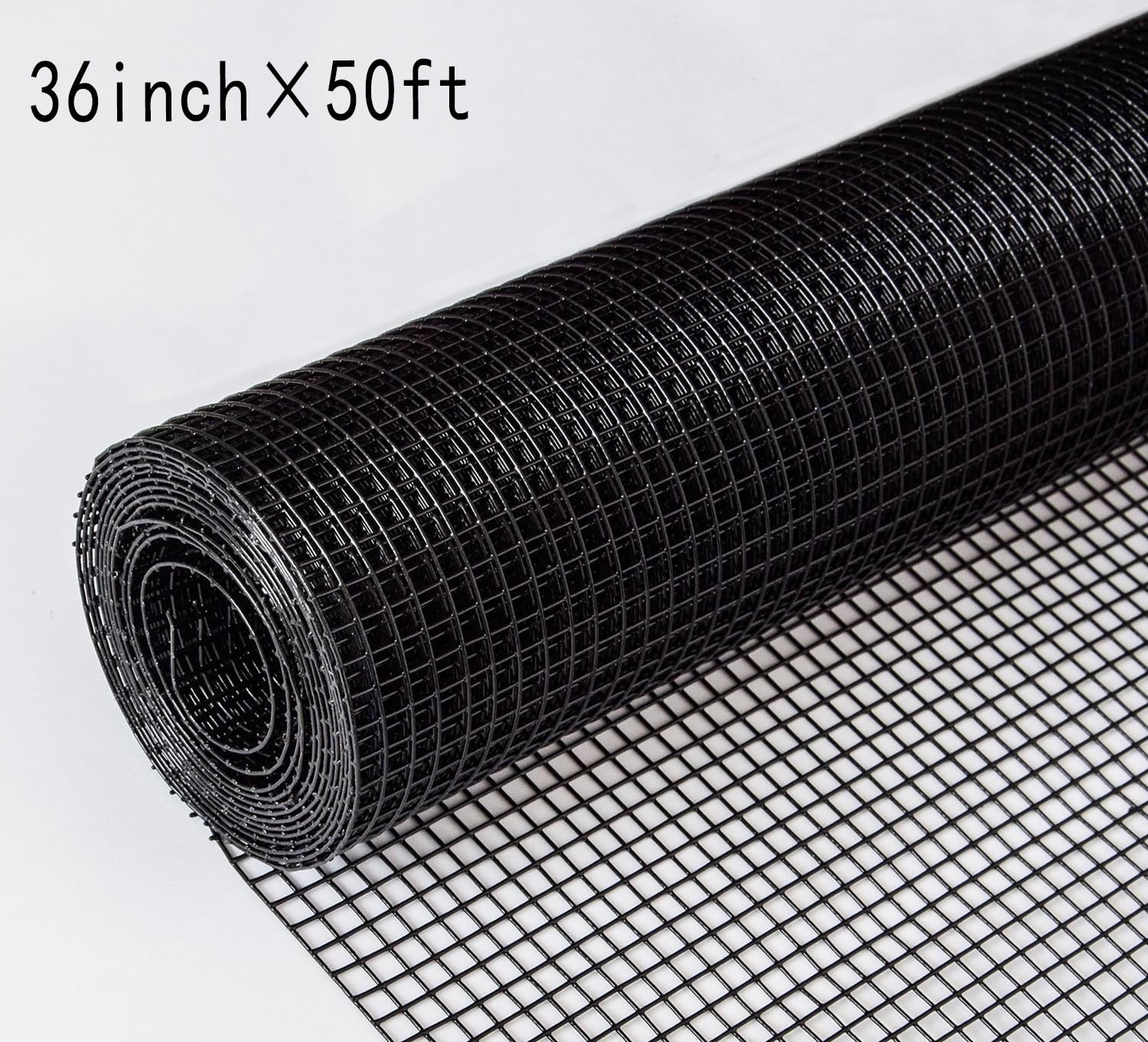 MQINGHOS Hardware Cloth 1/4 inch 36inx50ft Black, 19 Gauge Chicken Coop Wire Fence, Garden Plant Welded Metal Wire Fencing Roll Mesh, Poultry Animal Netting Cage Screen