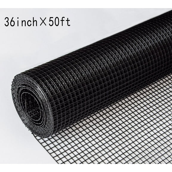 MQINGHOS Hardware Cloth 1/4 inch 36inx50ft Black, 19 Gauge Chicken Coop Wire Fence, Garden Plant Welded Metal Wire Fencing Roll Mesh, Poultry Animal Netting Cage Screen