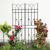 MQINGHOS Set of 2 71x17.7-inch Garden Trellis for Climbing Plants, Metal Plant Trellis Black