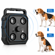 Dog Bark Deterrent Device, Automatic Ultrasonic Anti Barking Device with 4 Transmitters, 3 Adjustable Modes, 33 ft Range, Rechargeable for Indoor & Outdoor Use, Black