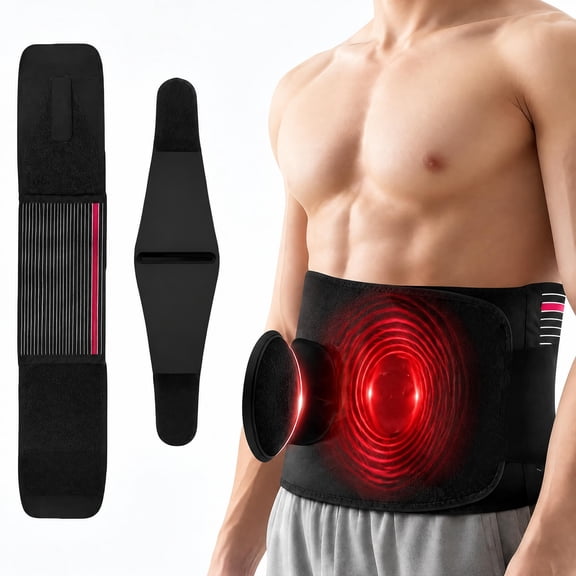MQJIAZHI Umbilical Hernia Belt, Abdominal Binder with 2 Compression Pads for Belly Navel Hernia Support, XXL (48 Inch)