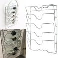 thumbnail image 1 of MQKT Pot Lid Organizer Rack, 6-Tier Pots and Pans Lid Holder Organizer inside Cabinet or Wall/Door for Kitchen Storage,1PC,Silver,Aluminum Alloy, 1 of 6