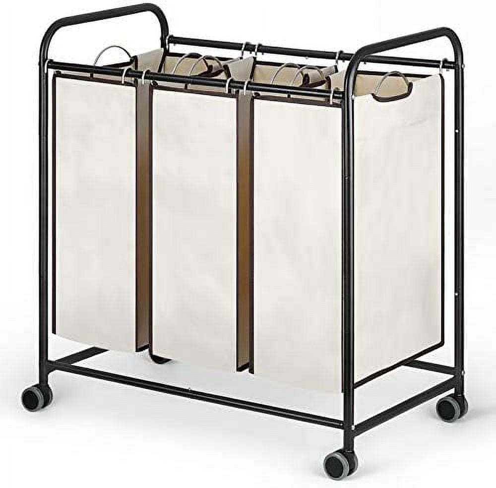 MQLIFEBOOM 3 Bag Laundry Sorter Cart Laundry Hamper Sorter with Heavy