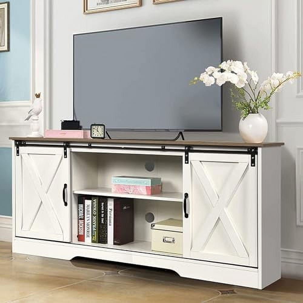 MQLIFEBOOM Farmhouse TV Stand for 65+ Inch TV Espresso Entertainment