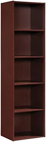 Kids' Playful Mahogany 5-Shelf Toy Organizer with Doors