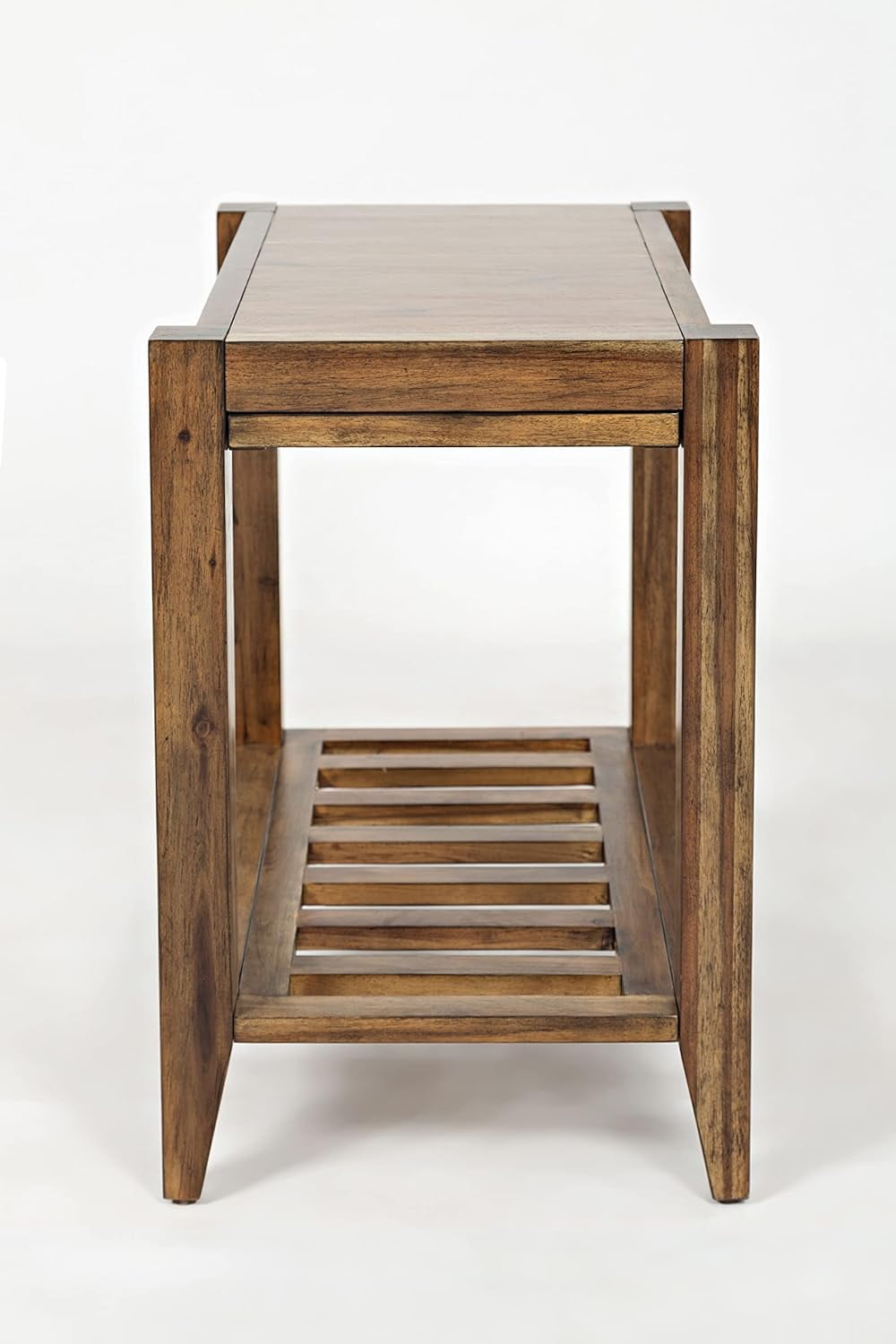 Transitional Beacon Street 16'' Brown Wood Chairside Table with Storage