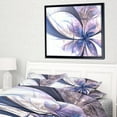DESIGN ART Designart 'Light Blue Fractal Flower Design' Floral Framed