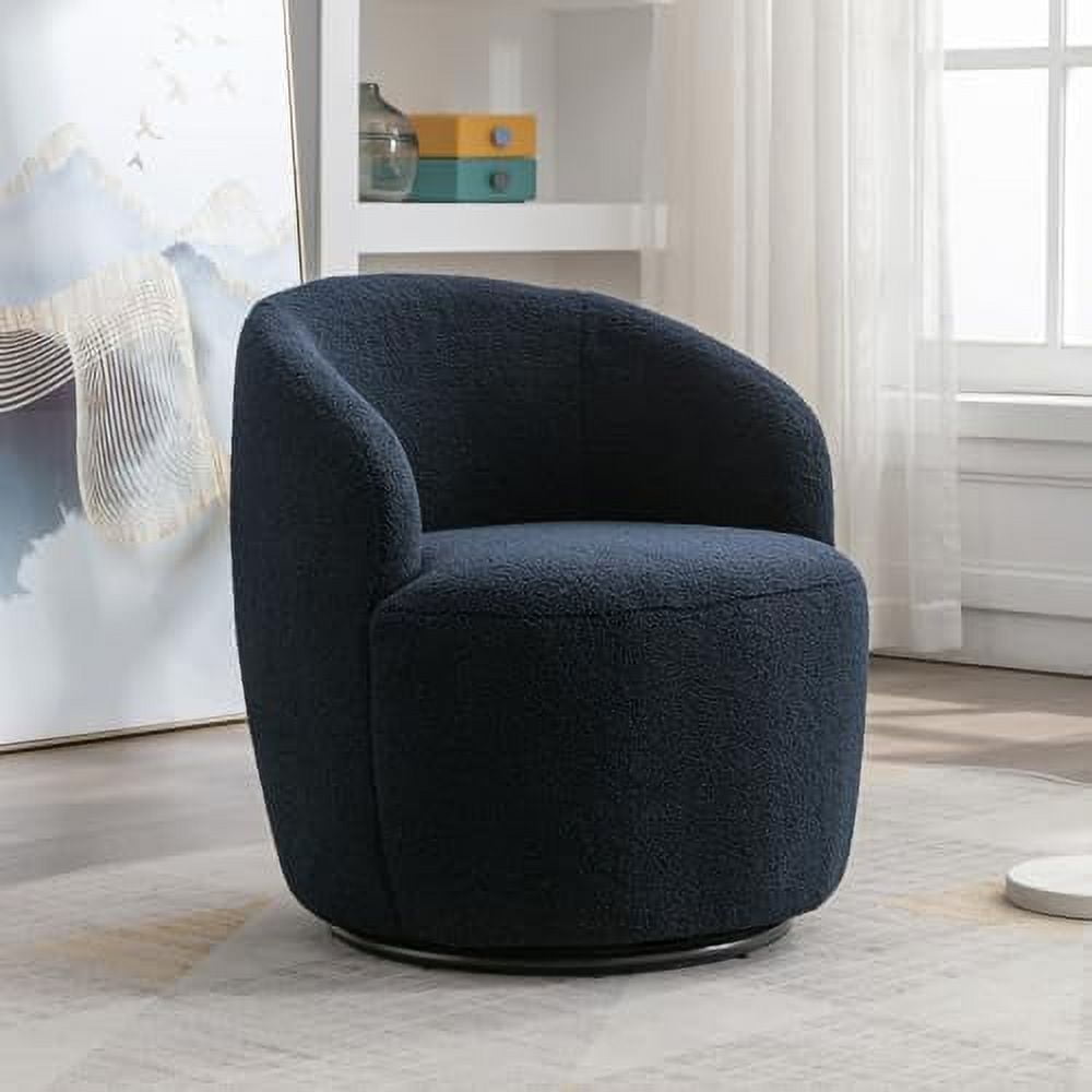 MQLIFEBOOM Swivel Barrel Chair Teddy Sherpa Upholstered Modern Round