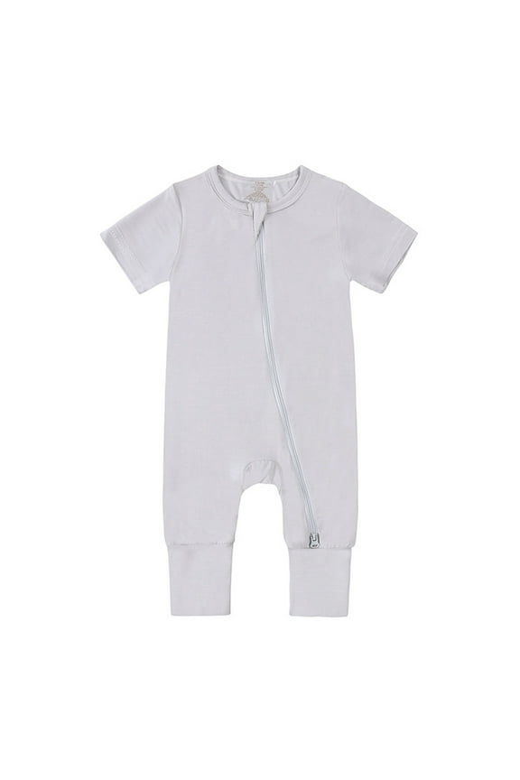 Baby Rompers Footless Pajamas Zipper Short Sleeve Sleeper Jumpsuit Cute Comfortable Baby Bodysuits
