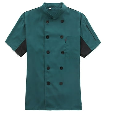 MQLKF Chefs Jacket Unisex Chefs Clothing Hotel With Long Sleeves And Contrasting Red Buttons Chefs Jacket For Men & Women Fashionable Handsome Breathable Men's Shirt Top